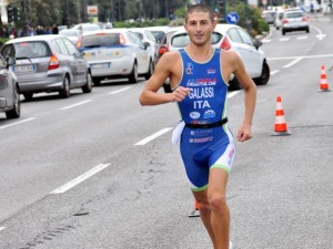Fabio Galassi, nella frazione podistica del triathlon olimpico città di Trieste